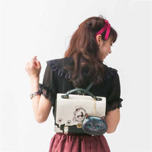 Załaduj obraz do przeglądarki galerii, Alice In Wonderland Shoulder Bags Axes Japan Bag Lolita Vintage Student Schoolbag Playing Cards Silhouette Handbag Leather Bag

