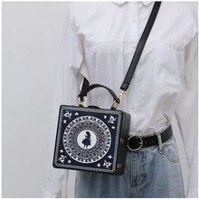 Cargar imagen en el visor de la galería, Alice in Wonderland Girl Lolita Gothic Handbag Small box Shoulder Bag Black Messenger Bag Vintage Korean Women&#39;s Crossbody Bags

