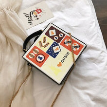 Załaduj obraz do przeglądarki galerii, Alice in Wonderland Girl Lolita Gothic Handbag Small box Shoulder Bag Black Messenger Bag Vintage Korean Women&#39;s Crossbody Bags
