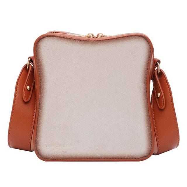 Funny Toast Design Bread Fashion Women Purses and Handbags Poached Eggs Shape Crossbody Shoulder Bag for Female Pouch Flap Totes