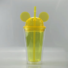 Lade das Bild in den Galerie-Viewer, 500ML Mug Cute Mickey Plastic Cup Diamond Broken Ice Cup Rhinestone Cup Cute Simple Water Cup Straw Creative Double Cup
