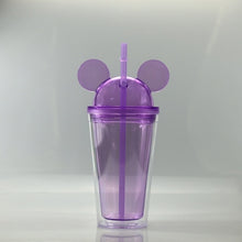 Charger l&#39;image dans la galerie, 500ML Mug Cute Mickey Plastic Cup Diamond Broken Ice Cup Rhinestone Cup Cute Simple Water Cup Straw Creative Double Cup
