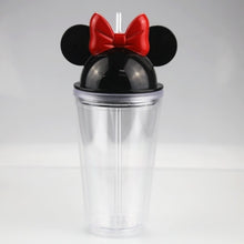 Załaduj obraz do przeglądarki galerii, 500ML Mug Cute Mickey Plastic Cup Diamond Broken Ice Cup Rhinestone Cup Cute Simple Water Cup Straw Creative Double Cup
