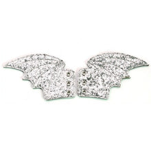 Carica l&#39;immagine nel visualizzatore di Gallery, Black Silver Glitter Bats Shoes Wings Decorations Shoe DIY Accessory Black Big Bat
