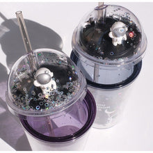 Lade das Bild in den Galerie-Viewer, 380ml 500ml Interstellar Wandering Double Layer Straw Cup Creative Gift Astronaut Plastic Cup Children&#39;s Cute Colorful Water Cup
