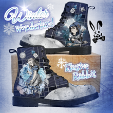 Load image into Gallery viewer, Winter Wonderland Tartan Blue Alice Boots
