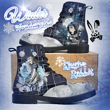 Cargar imagen en el visor de la galería, Winter Wonderland Tartan Blue Alice Boots
