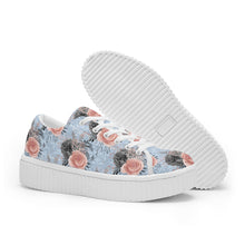 Load image into Gallery viewer, Pastel Blue Floral Rose Trainers
