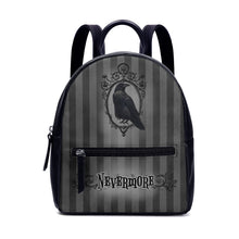 Lade das Bild in den Galerie-Viewer, Nevermore Black Grey Edgar Allan Poe Raven Backpack Wednesday Addams
