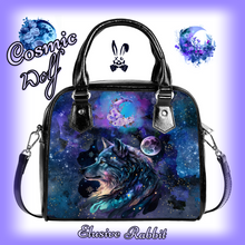 Load image into Gallery viewer, Cosmic Wolf Gothic Nebula Galaxy Moon Christmas Birthday Bag Handbag Space Celestial star Shoulder Strap Faux Leather School Gifts for Her
