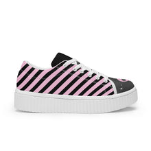 Load image into Gallery viewer, Black &amp; Pink Pastel Goth Skull Trainers
