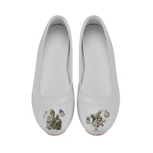 Load image into Gallery viewer, White Vintage Alice in Wonderland Flats
