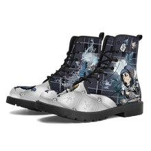 Load image into Gallery viewer, Winter Wonderland Tartan Blue Alice Boots
