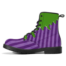 Load image into Gallery viewer, Green Drip Purple Stripe Boots
