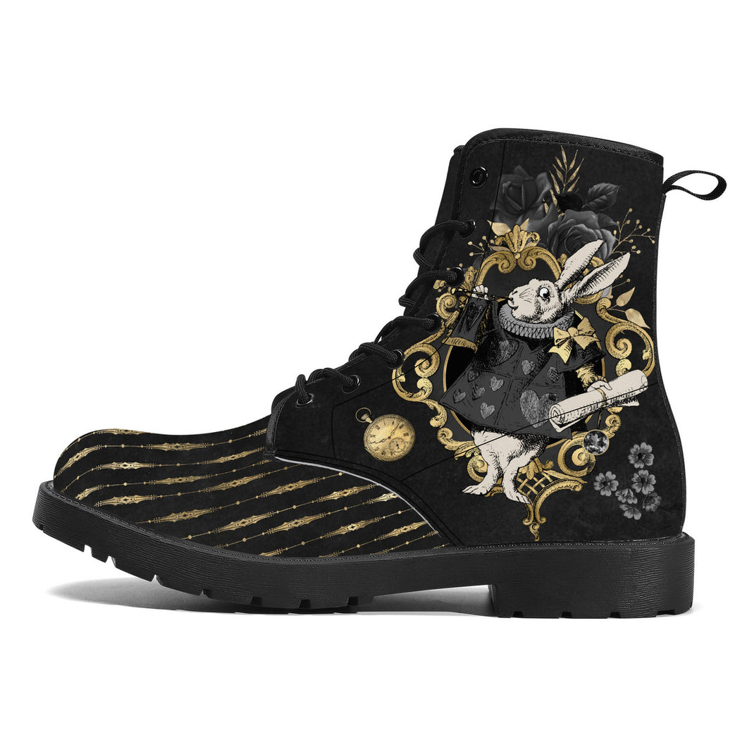 Allure Alice Black Gold and Grey Wonderland Boots