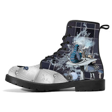 Load image into Gallery viewer, Winter Wonderland Tartan Blue Alice Boots
