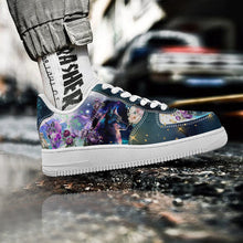 Załaduj obraz do przeglądarki galerii, Cosmic Dark Wolf Trainers Summer Galaxy Nebula Moon Christmas UK 3 4 5 6 7 8 9 10 11 Shoe Sneakers Gift
