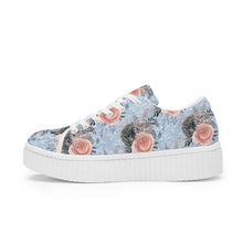 Load image into Gallery viewer, Pastel Blue Floral Rose Trainers
